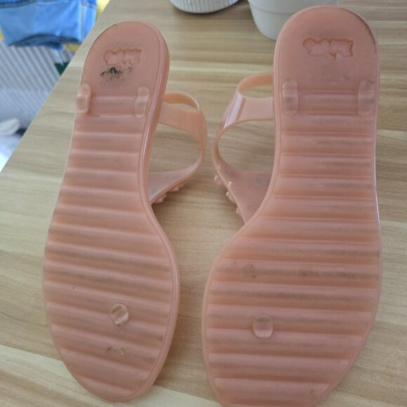 One of a Kind T- Strap COACH TEA ROSE JELLY SANDALS - Size 6 - Picture 2 of 3